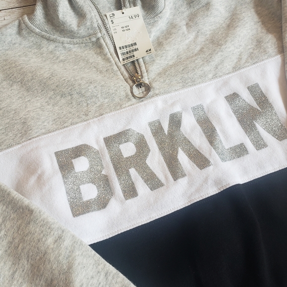H&M "BRKLYN" Girls Sweater. Size 10-12 Years. - Picture 2 of 3